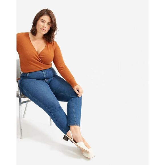 Everlane The Authentic Stretch High-Rise Skinny Jeans Mid Blue Wash Size 23 NWT - Picture 11 of 11